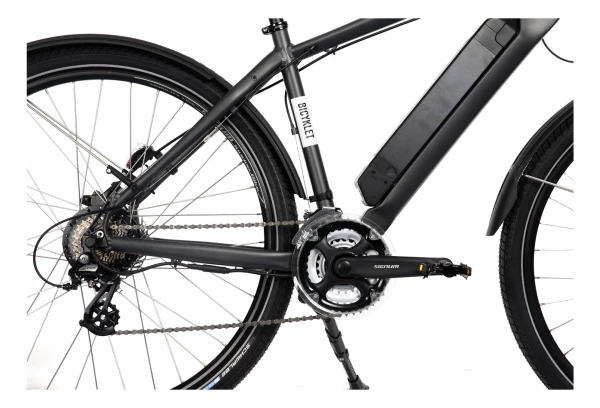 VTC Électrique Bicyklet Joseph Shimano Altus 7V 417 Wh 700 Mm Noir Gris – Image 2