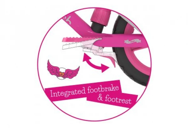 Draisienne Bmxie Rose 12 Pouces Avec Frein Au Pied Chillafish – Image 2